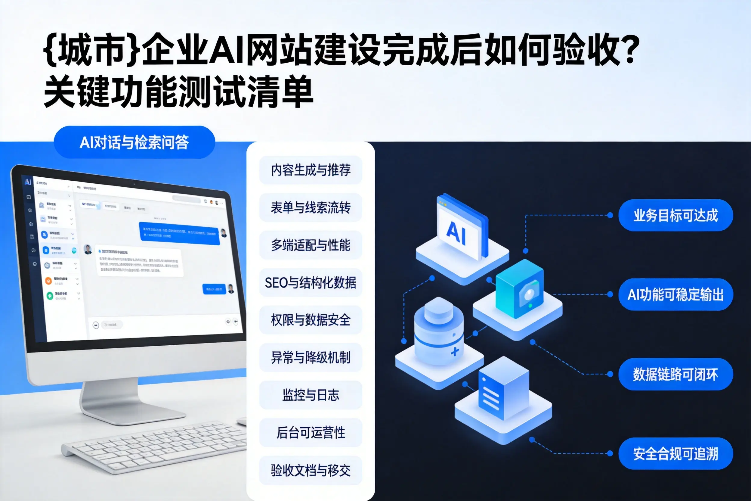 玉溪企业AI网站建设完成后如何验收？关键功能测试清单