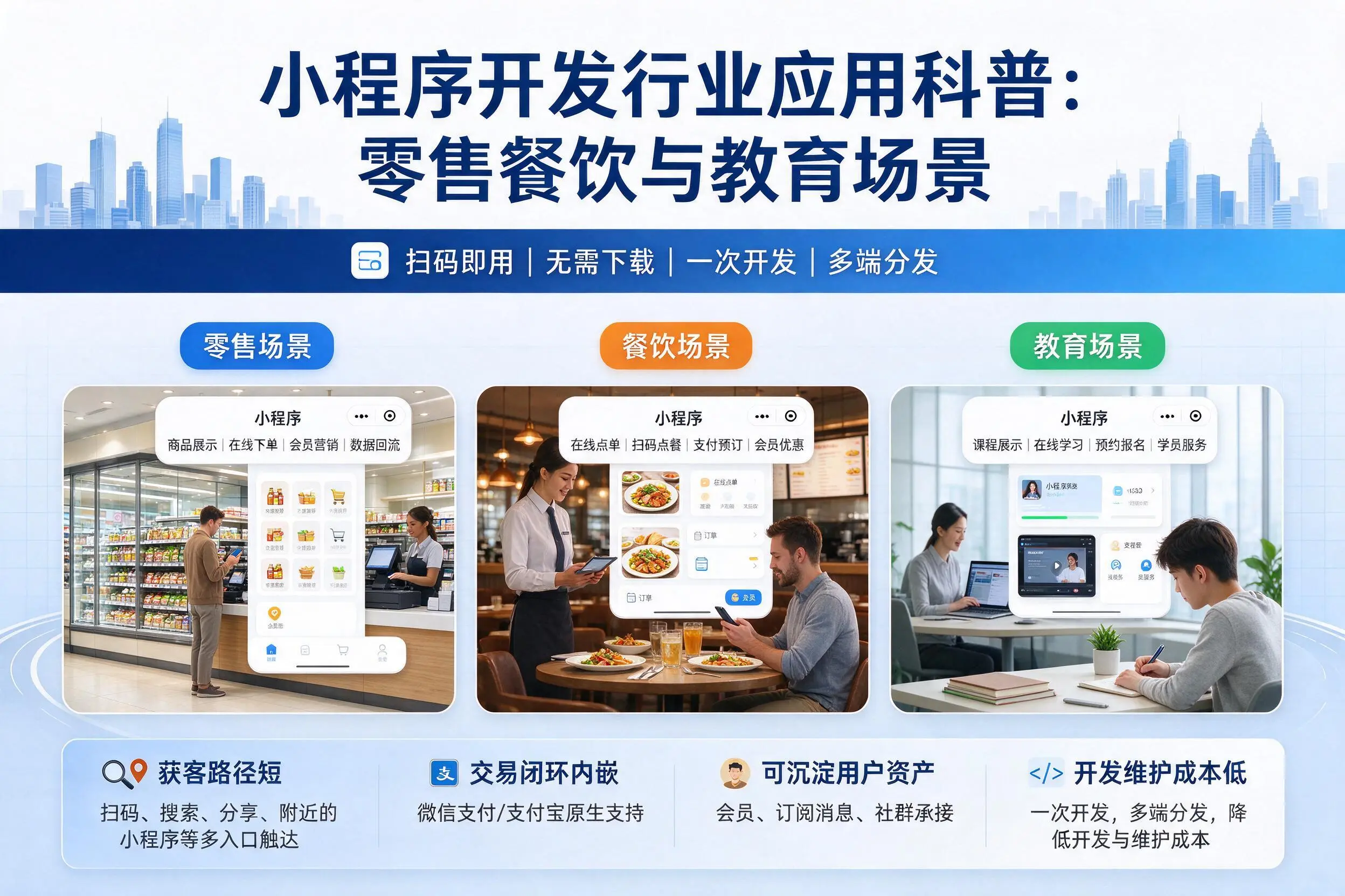 玉溪小程序开发行业应用科普:零售餐饮与教育场景