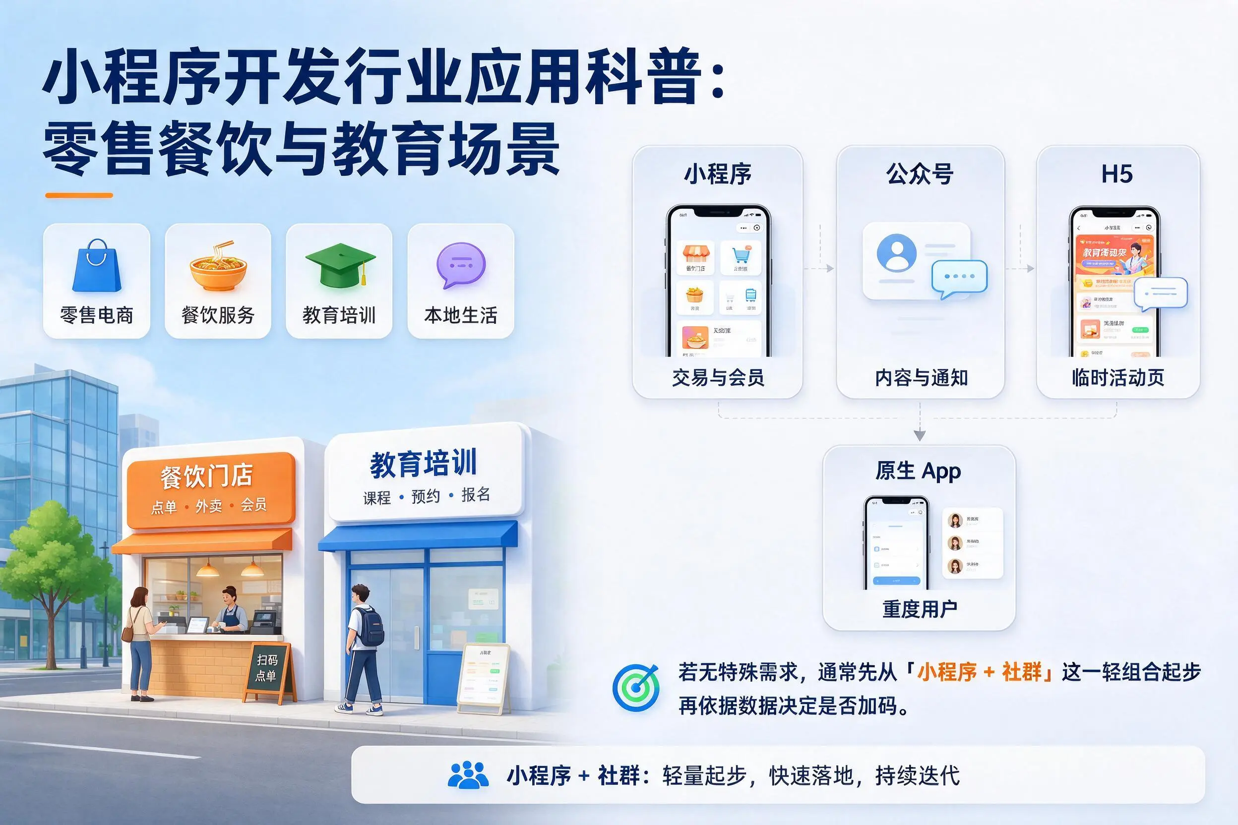 玉溪小程序开发行业应用科普:零售餐饮与教育场景