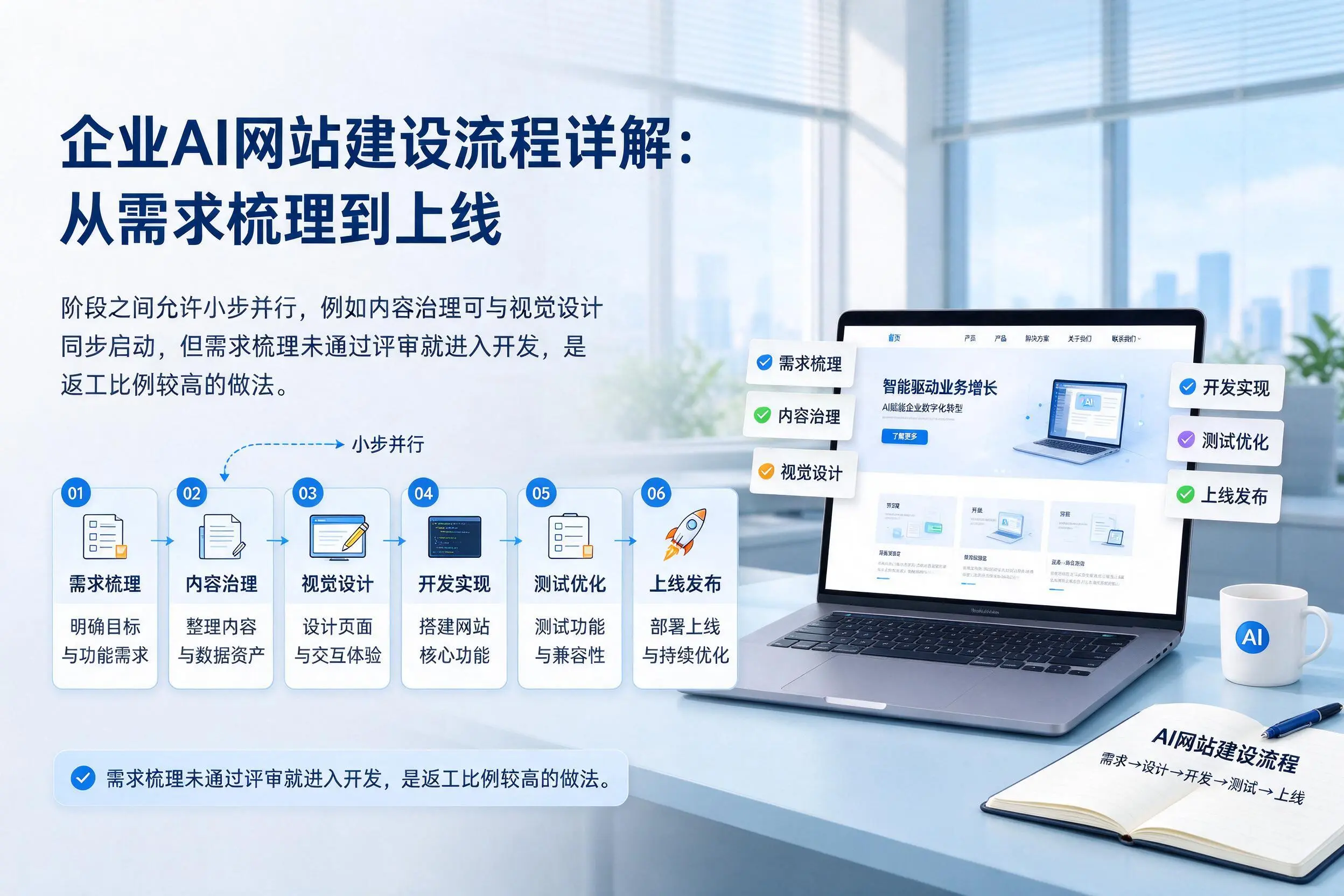 玉溪企业AI网站建设流程详解:从需求梳理到上线