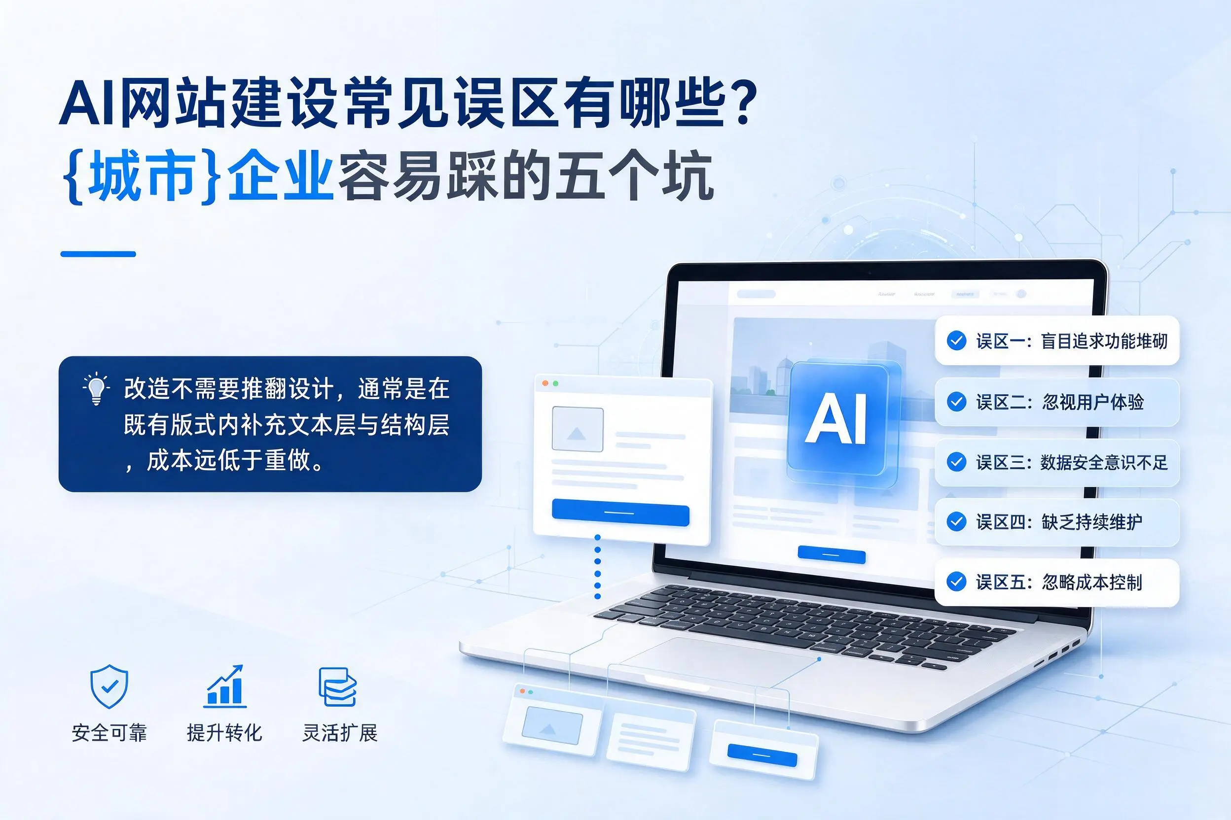 AI网站建设常见误区有哪些？玉溪企业容易踩的五个坑