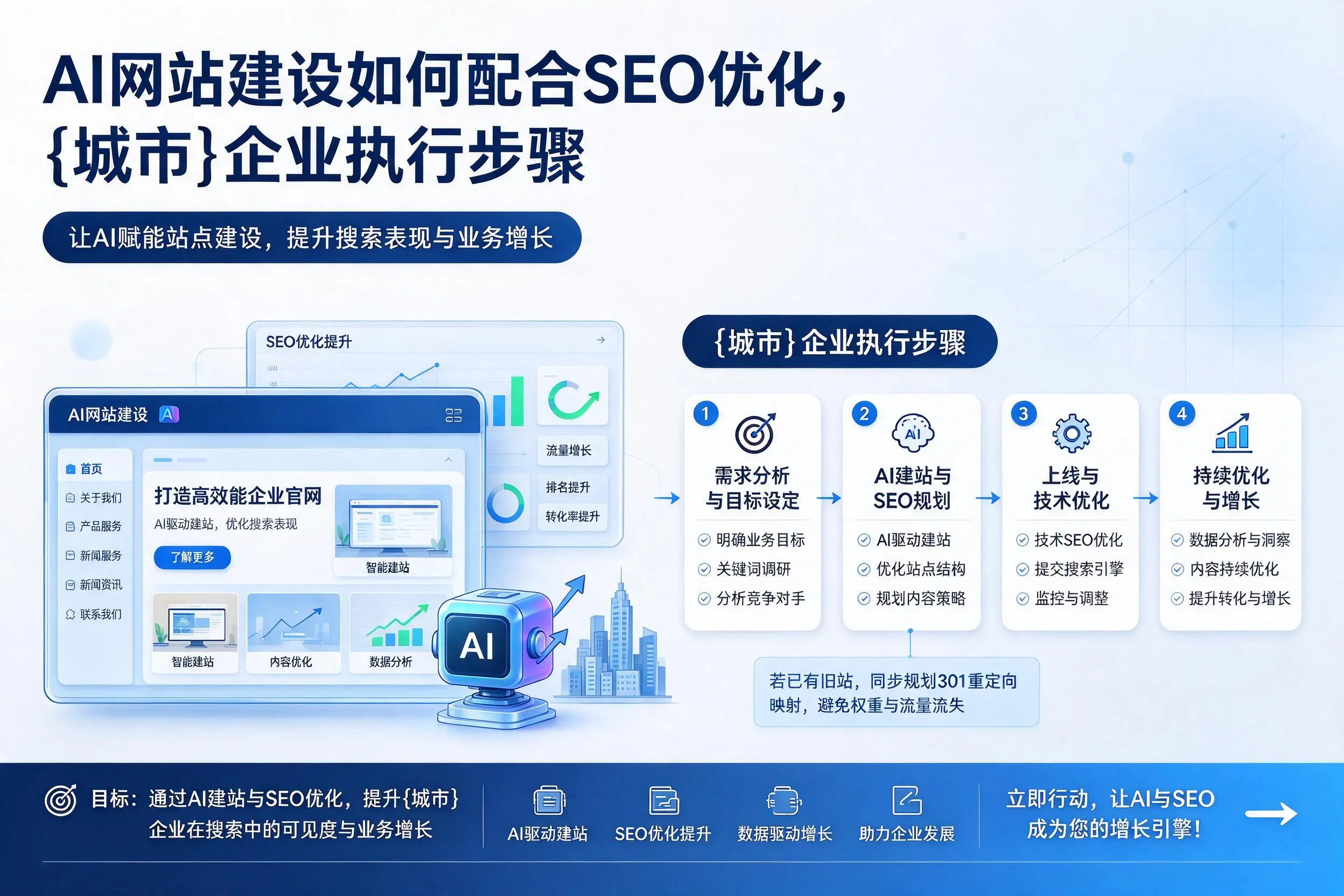 AI网站建设如何配合SEO优化,玉溪企业执行步骤