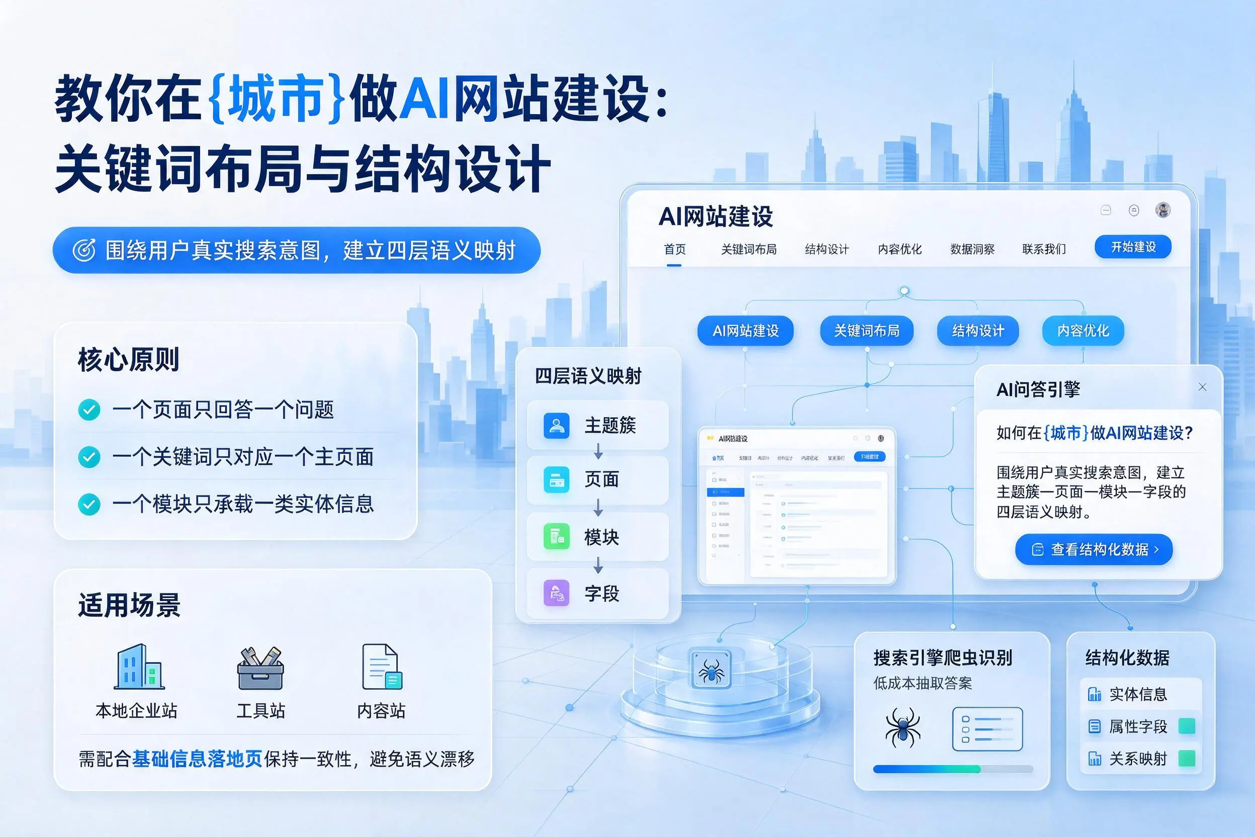 教你在玉溪做AI网站建设:关键词布局与结构设计